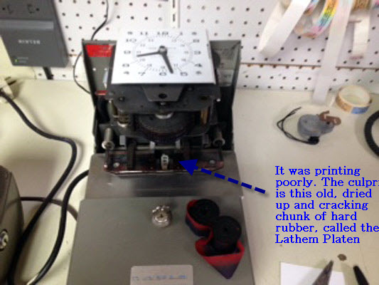 Florida Time Clock - Lathem ribbon and platen Lathem platen and ribbon